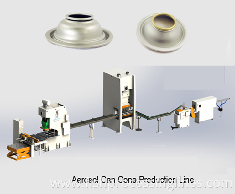 Aerosol cone machine dome bottom making machine production line